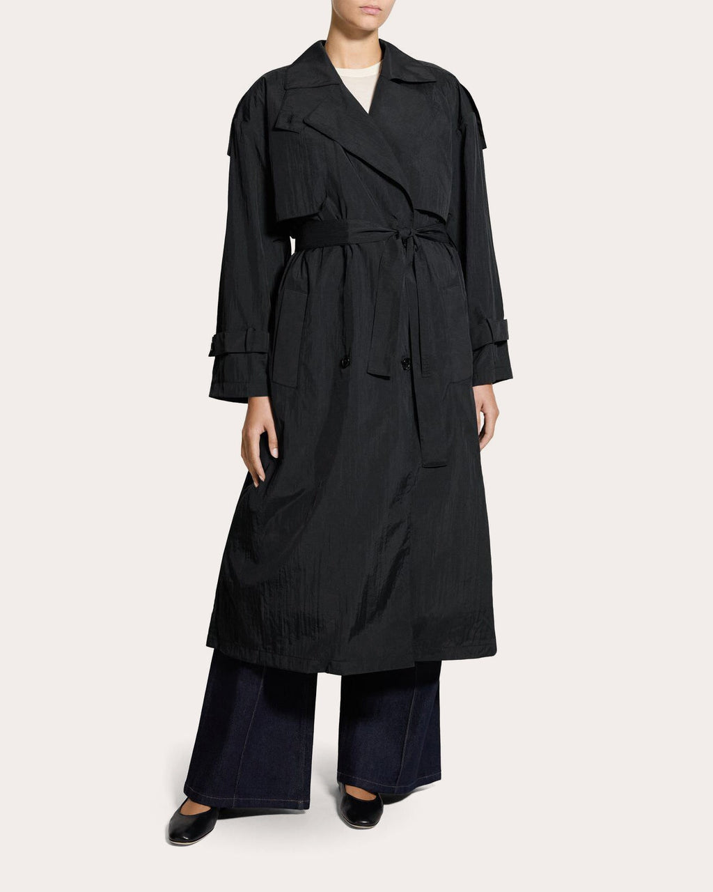 Recycled Nylon Airy Trench Coat