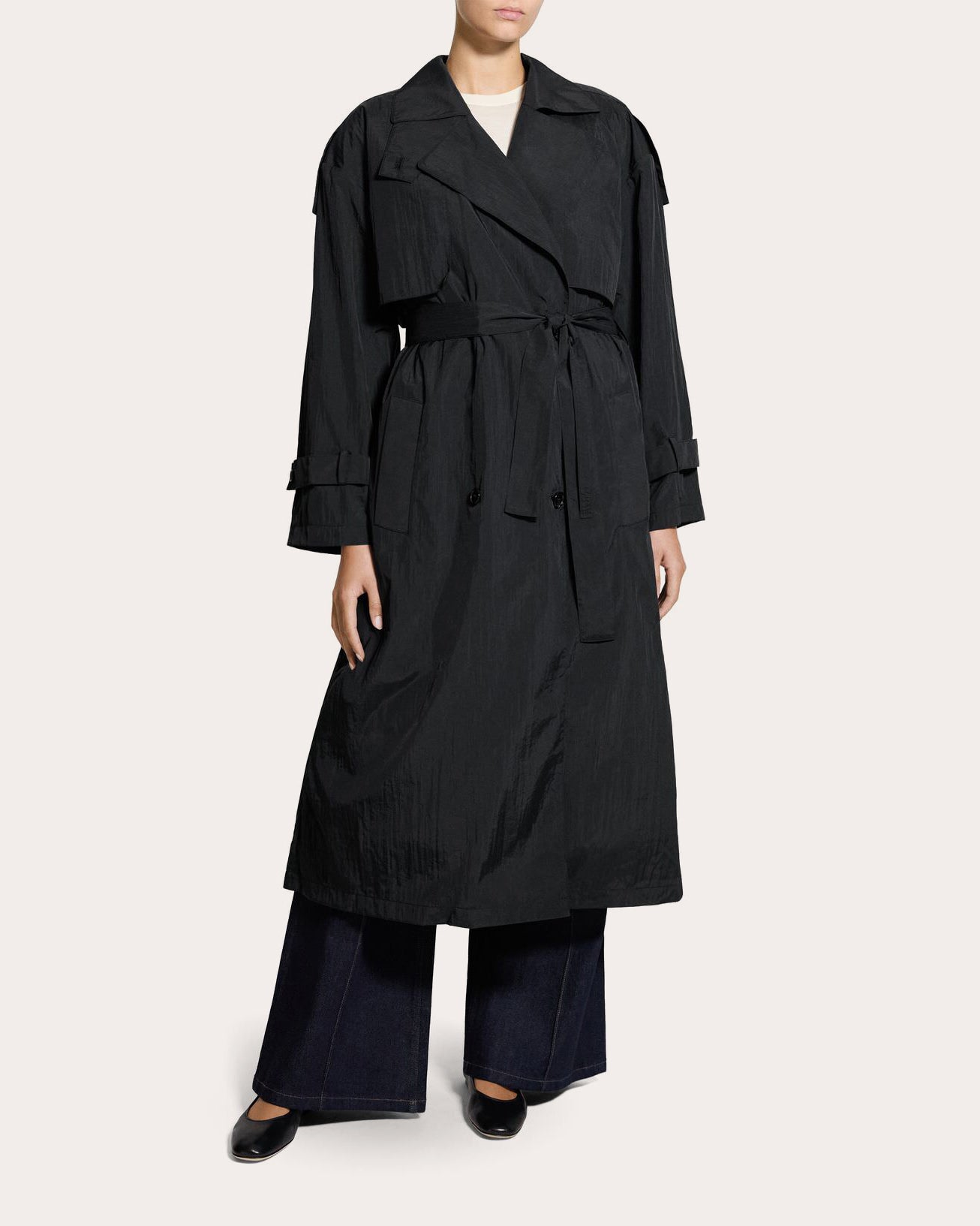 Recycled Nylon Airy Trench Coat