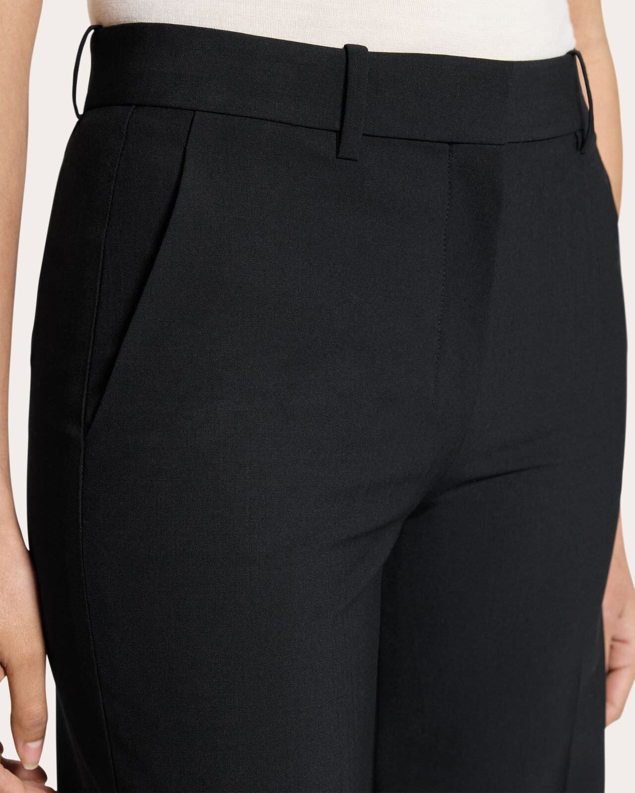Fluid Wool Creased Flare Trousers
