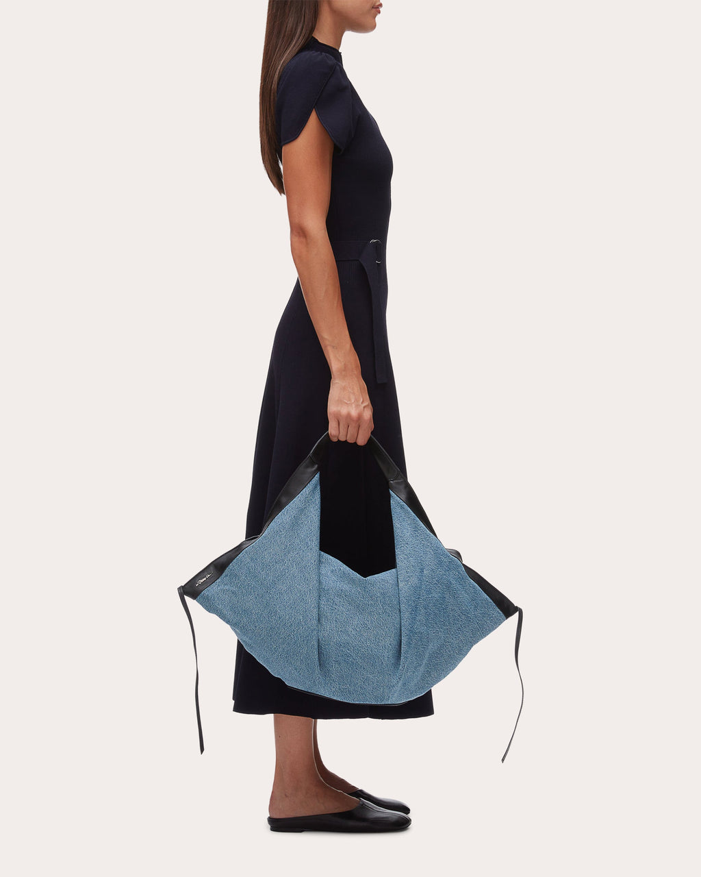 Large Luna Folded Denim Handbag