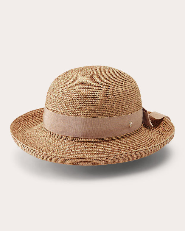 Newport Grosgrain-Trimmed Raffia Sun Hat