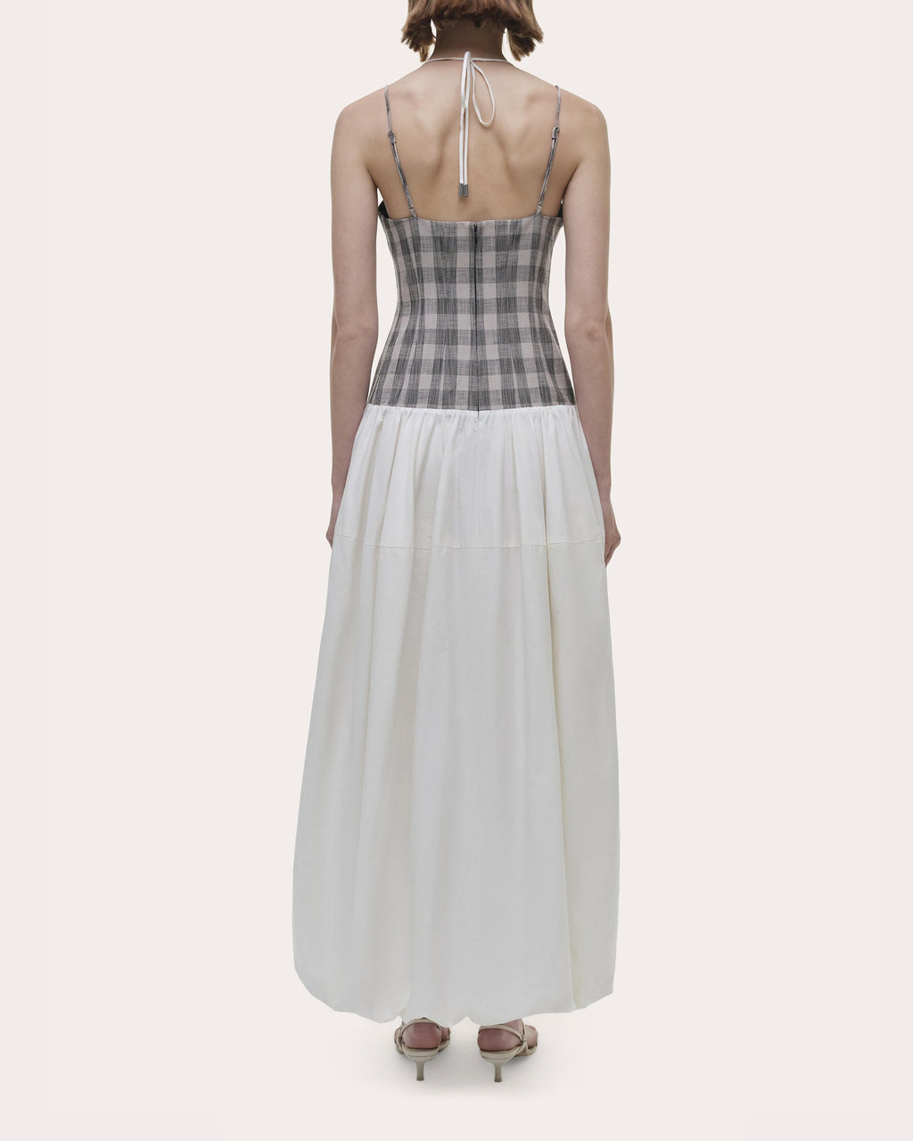 Pfeiffer Gingham Cotton Combo Bustier Midi Dress