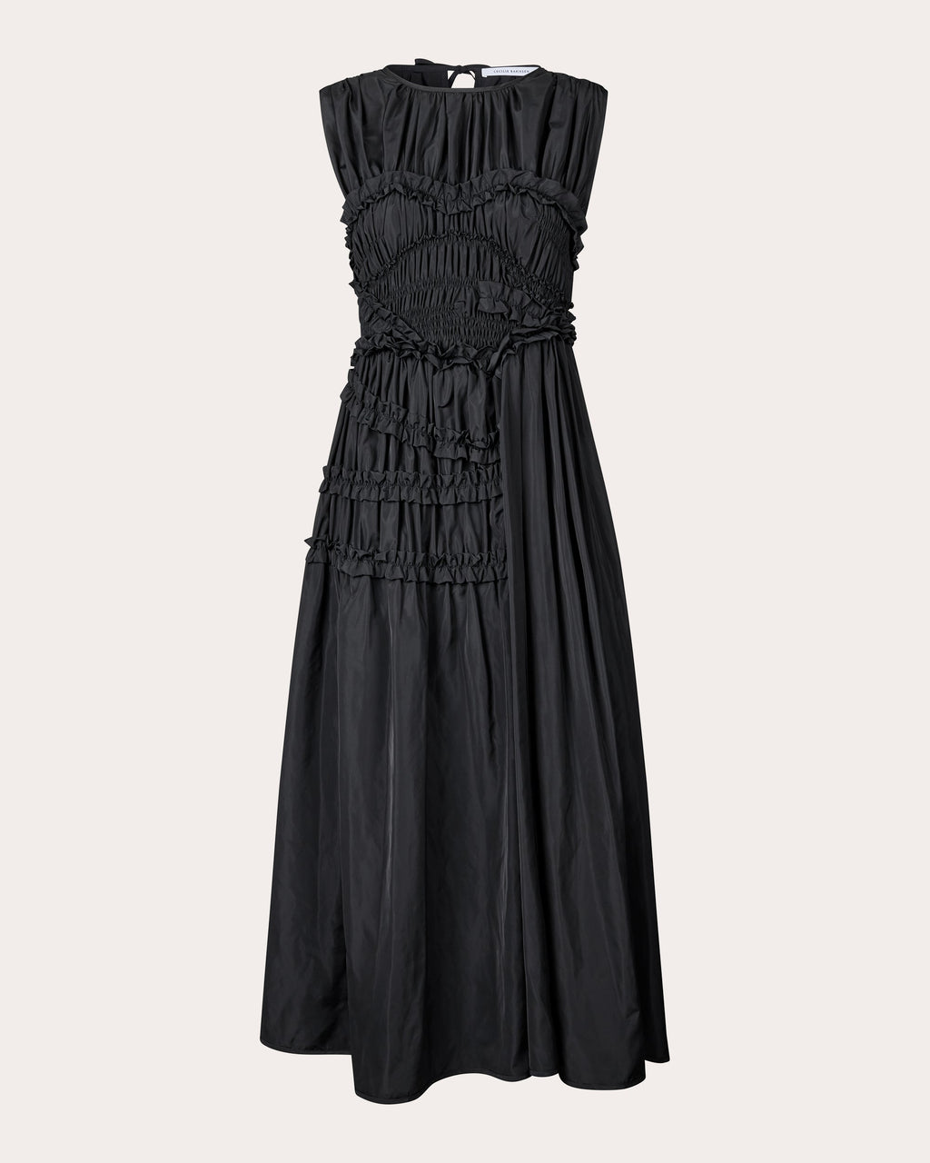 Utopia Smocked Faille Midi Dress