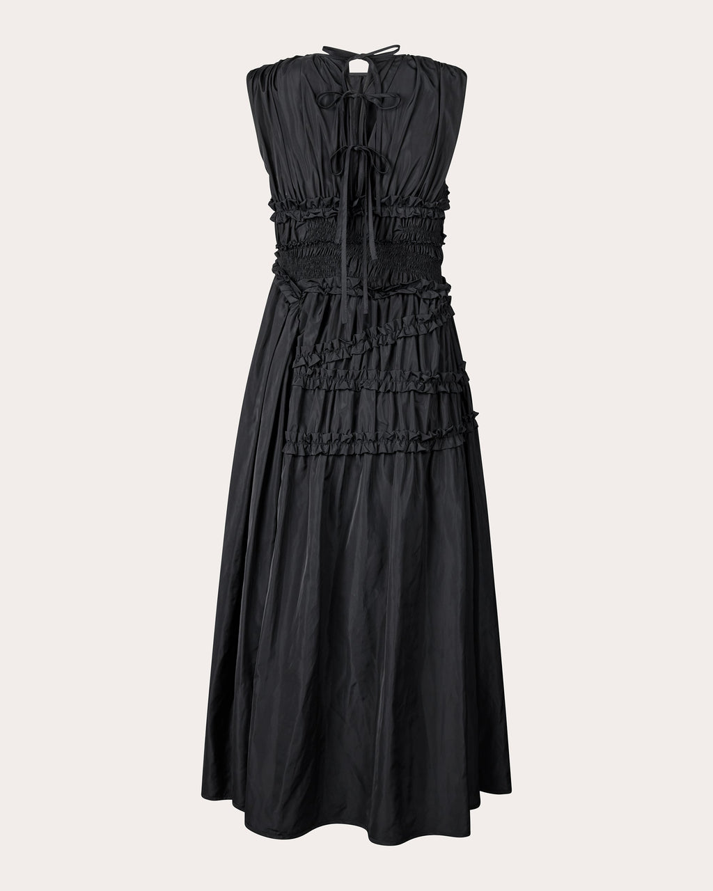 Utopia Smocked Faille Midi Dress