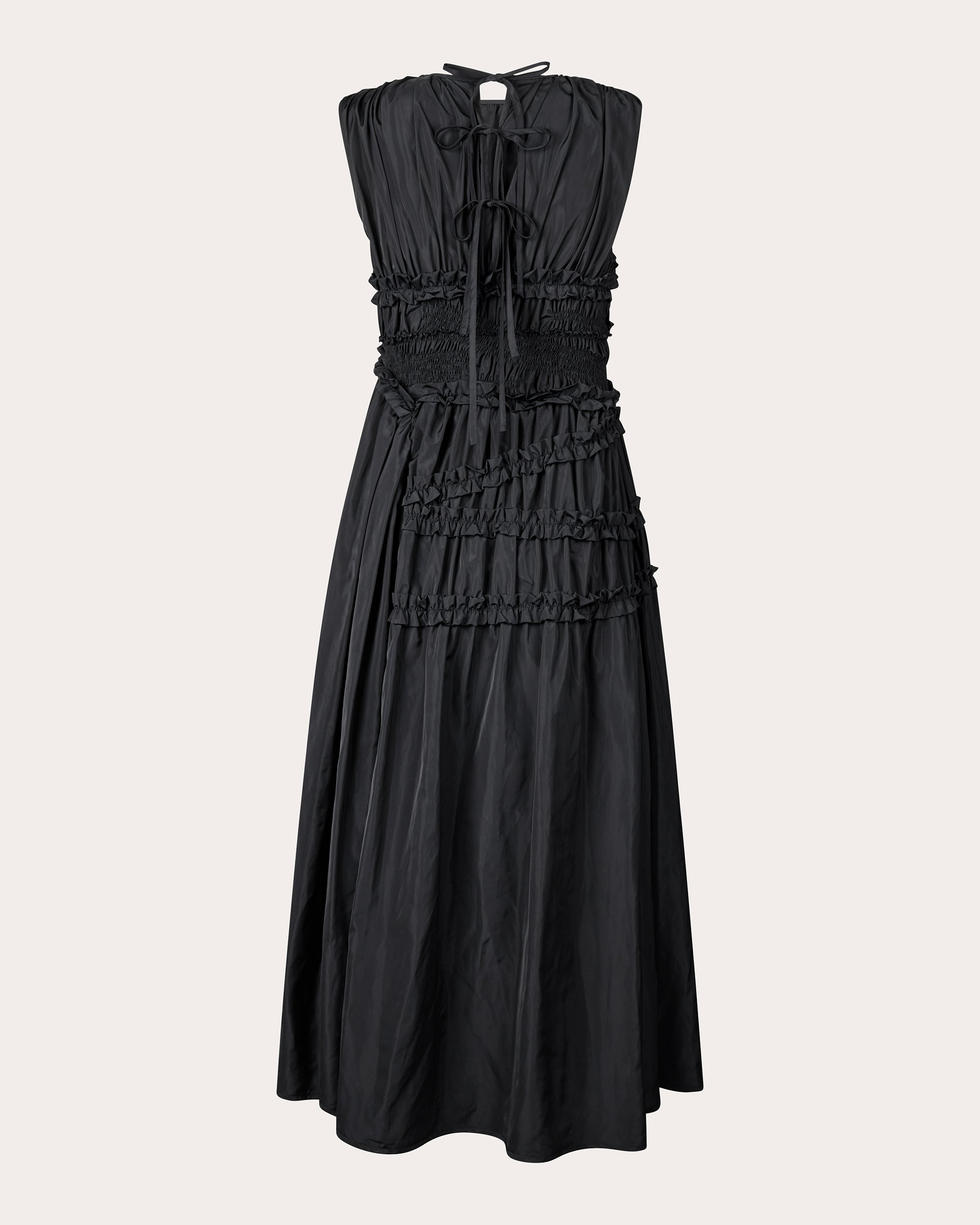 Utopia Smocked Faille Midi Dress