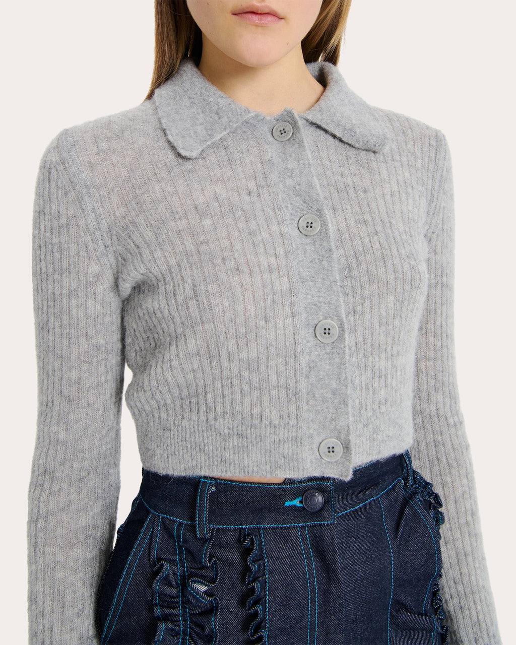 Jacqueline Ribbed Alpaca-Blend Cardigan