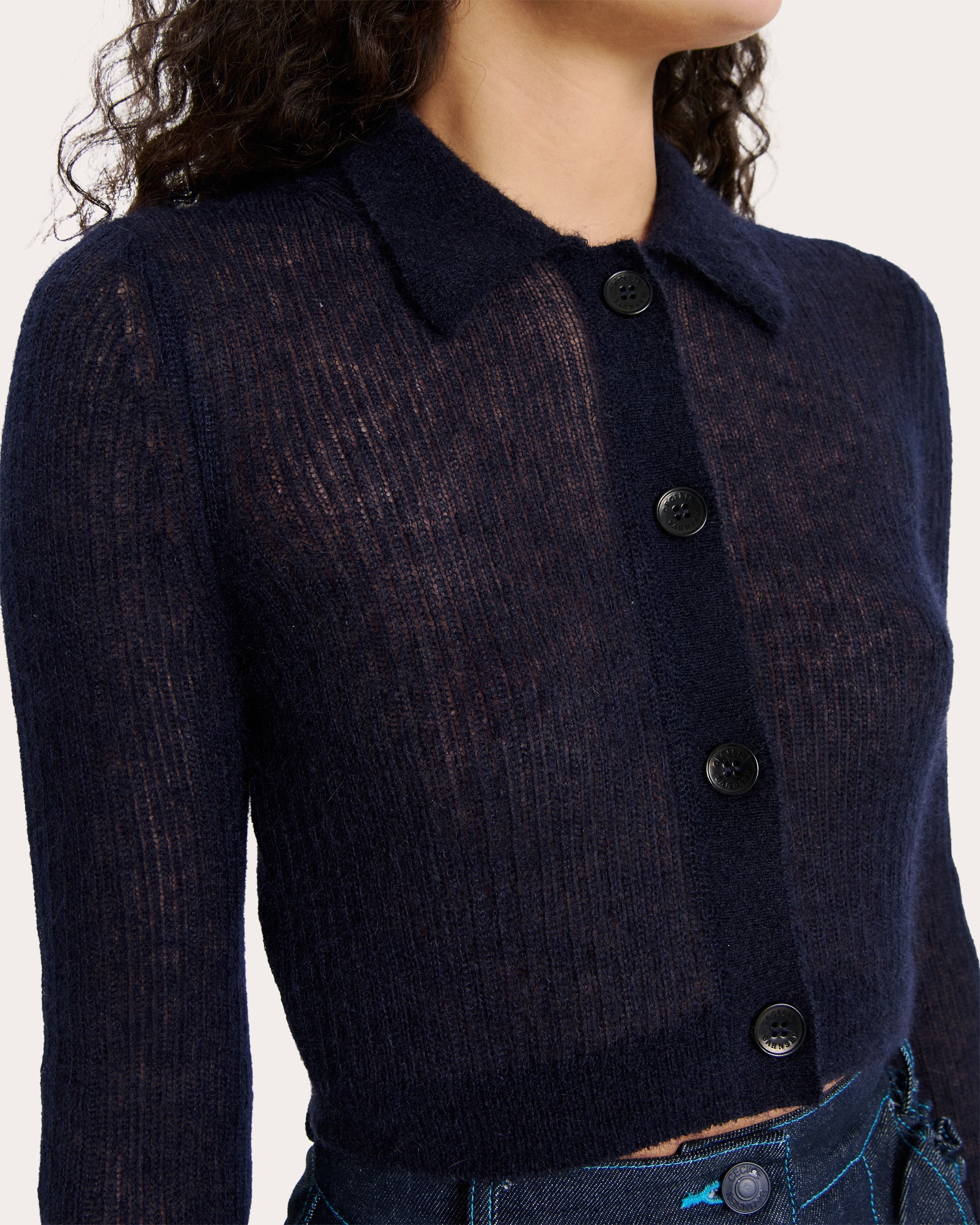 Jacqueline Ribbed Alpaca-Blend Cardigan