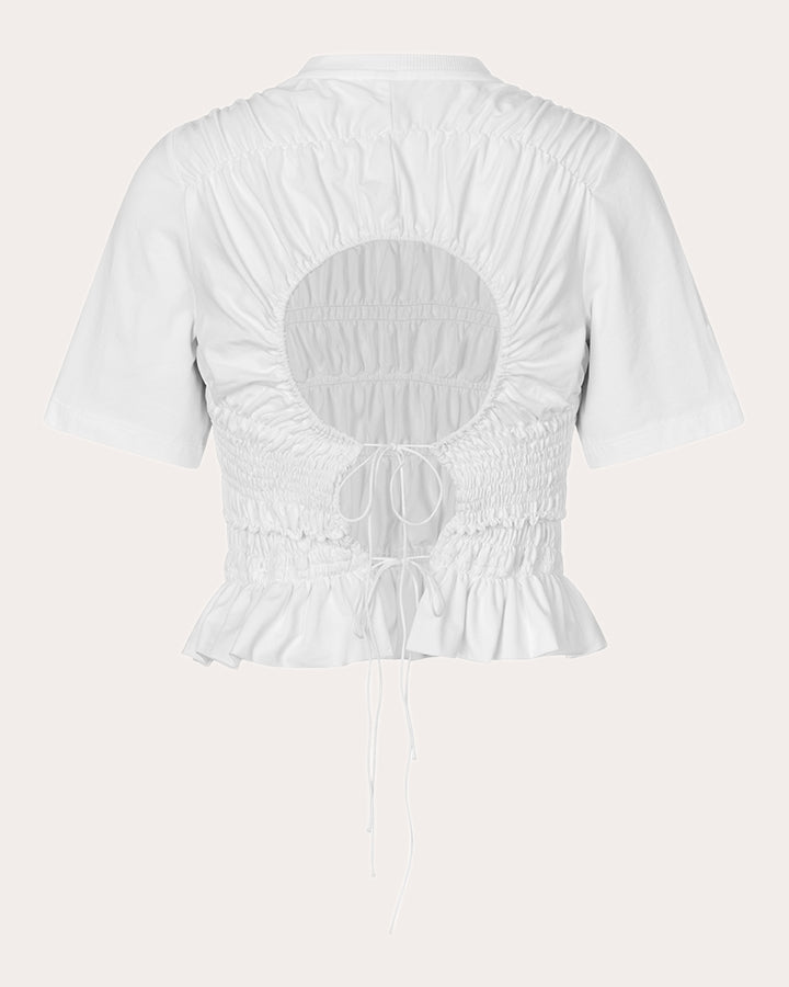 Oasis Smocked Stretch-Cotton Top