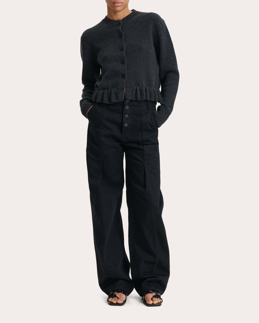 Fibbie Cashmere Ruffle Cardigan