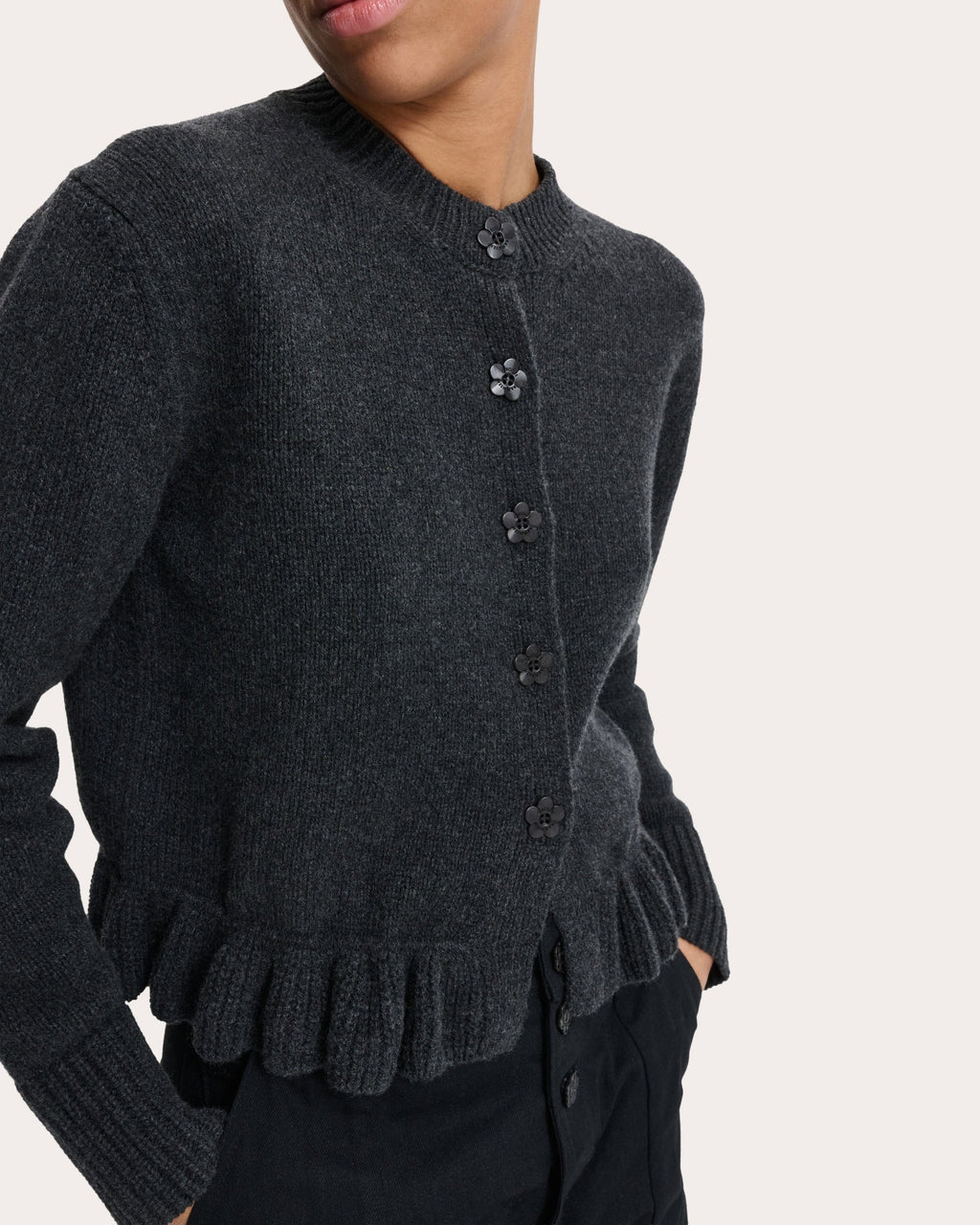Fibbie Cashmere Ruffle Cardigan