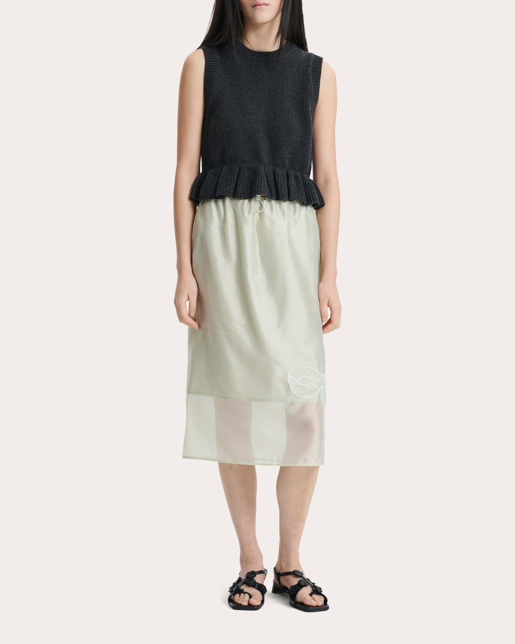 Bill Cashmere Ruffle Sleeveless Sweater