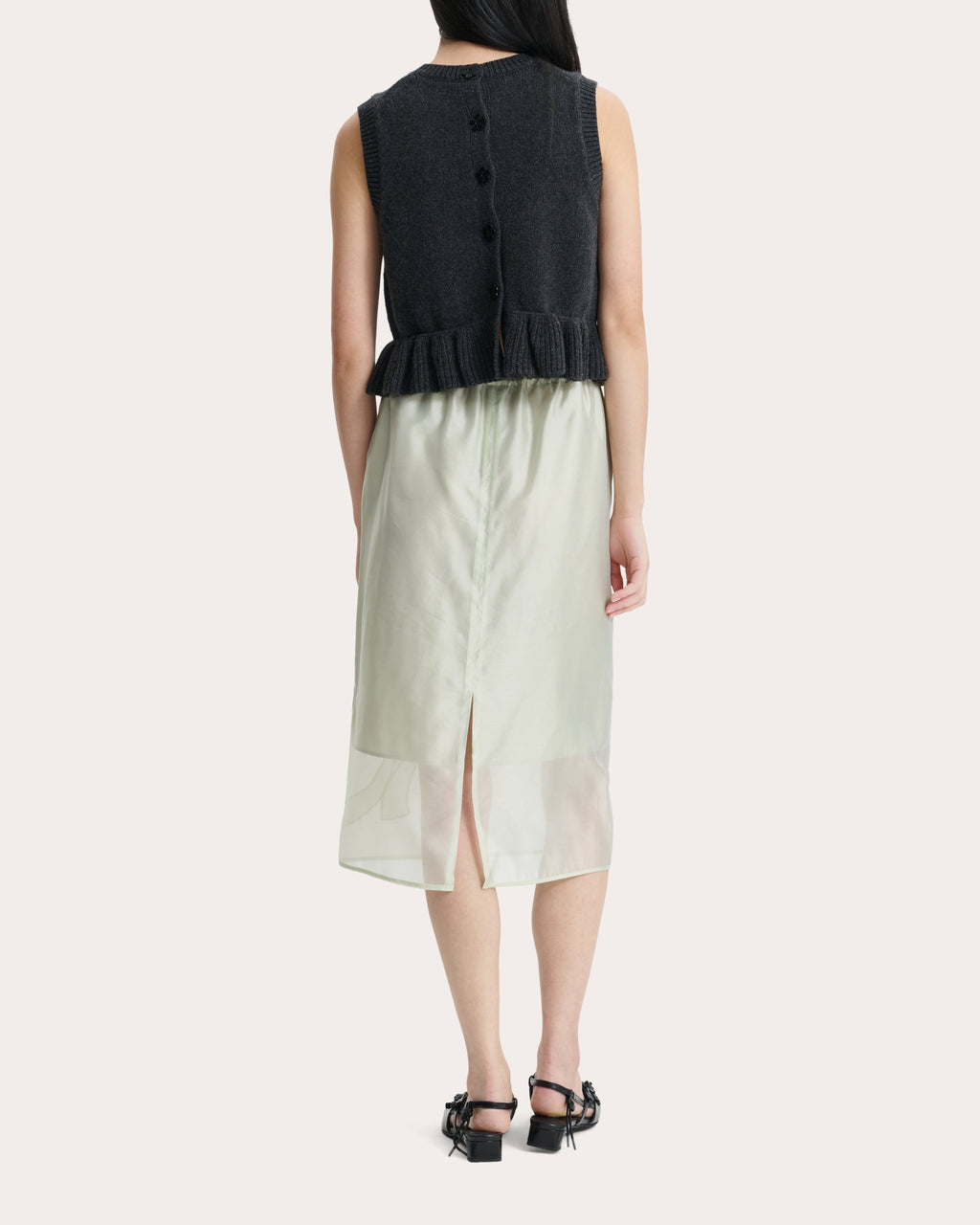 Bill Cashmere Ruffle Sleeveless Sweater