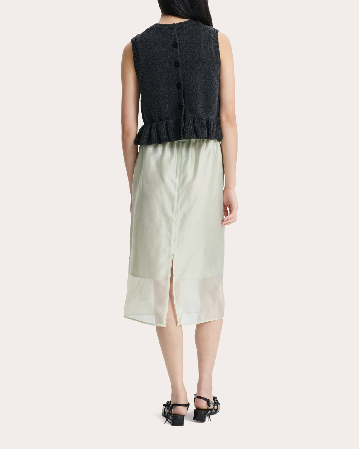 Bill Cashmere Ruffle Sleeveless Sweater