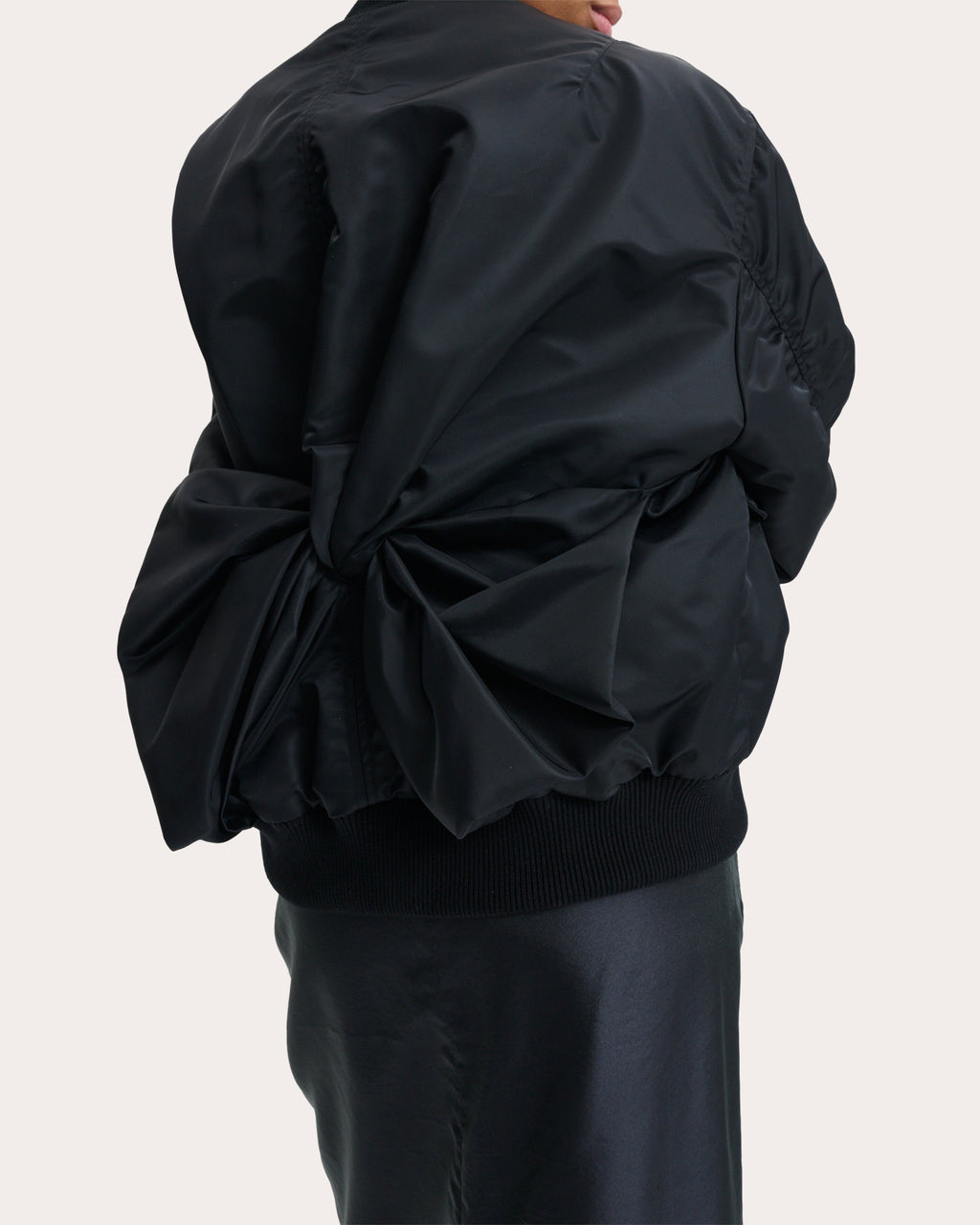 Feilan Technical Nylon Bow Bomber Jacket
