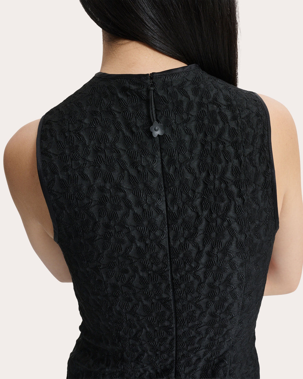 Devin Begonia Jacquard Sleeveless Midi Dress