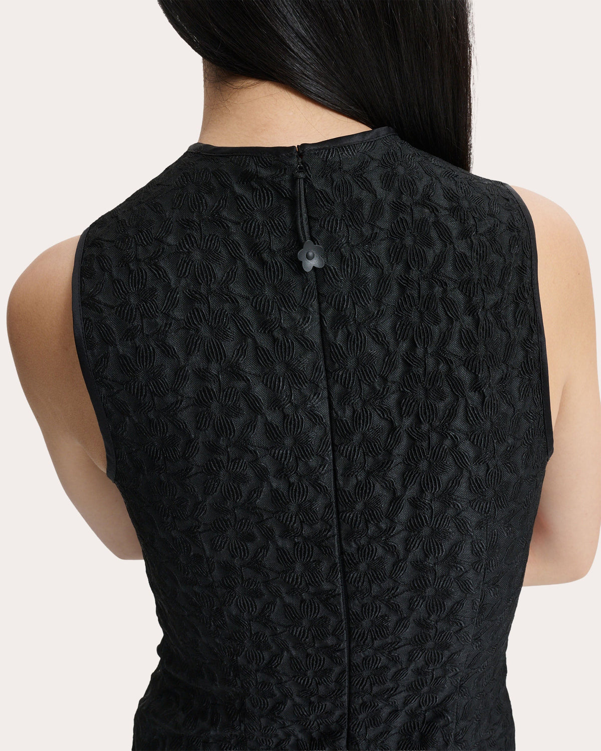 Devin Begonia Jacquard Sleeveless Midi Dress