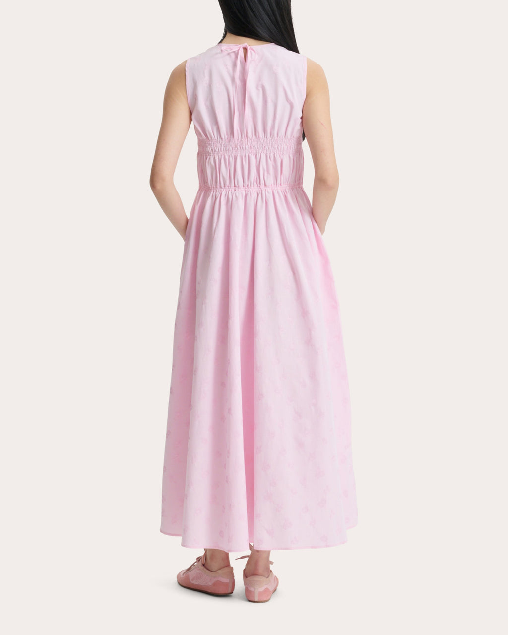 Christy Ditsy Bellis Shirred Midi Dress