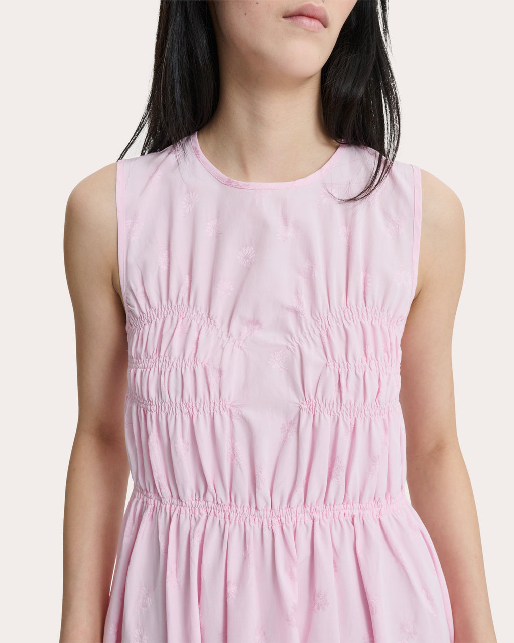 Christy Ditsy Bellis Shirred Midi Dress