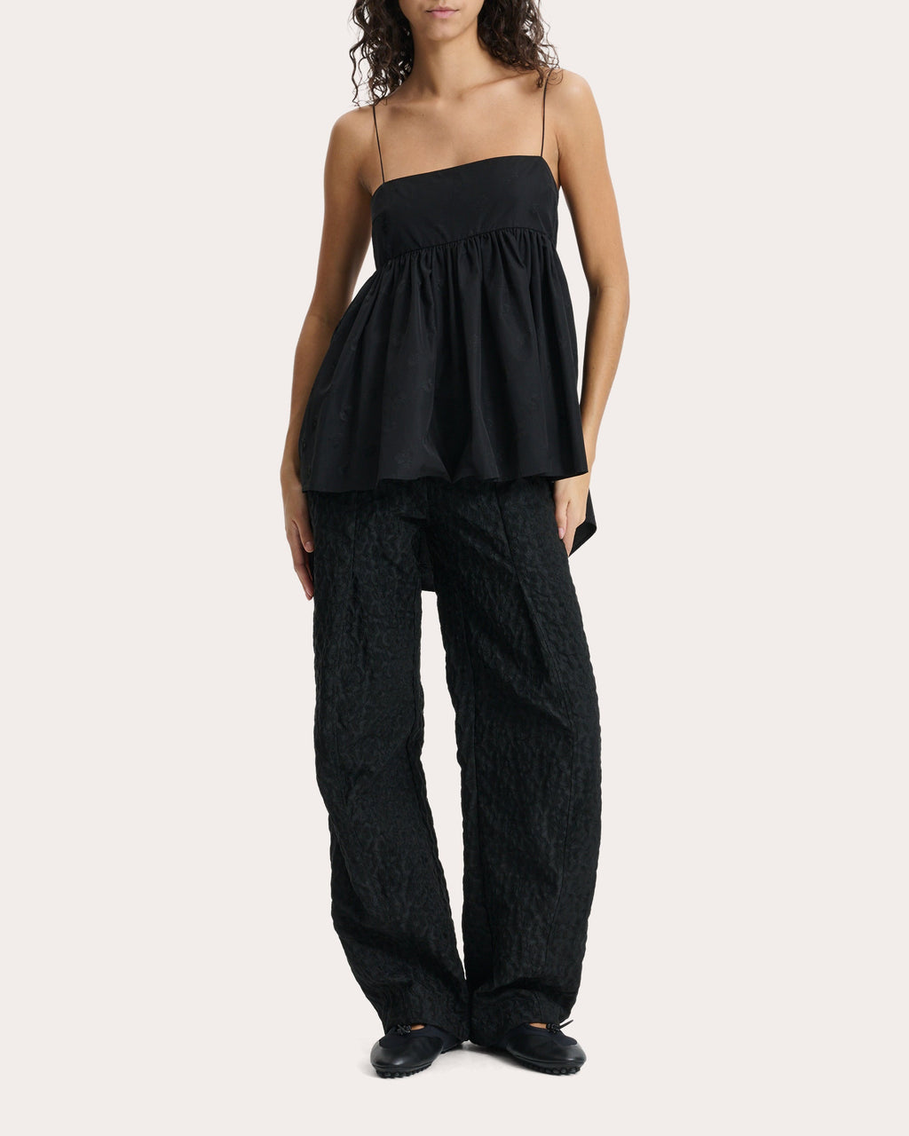 Veronica Ditsy Bellis Jacquard Babydoll Top