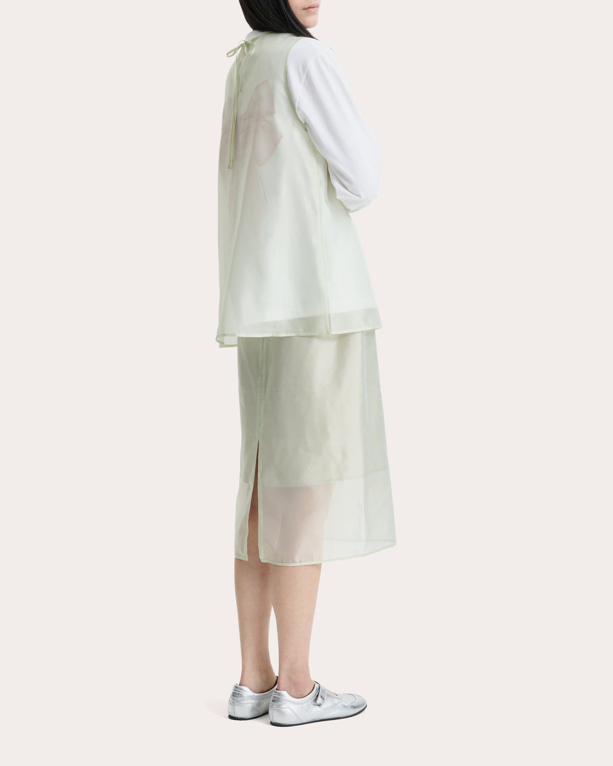 Alba Sheer Embroidered Organza Sleeveless Top