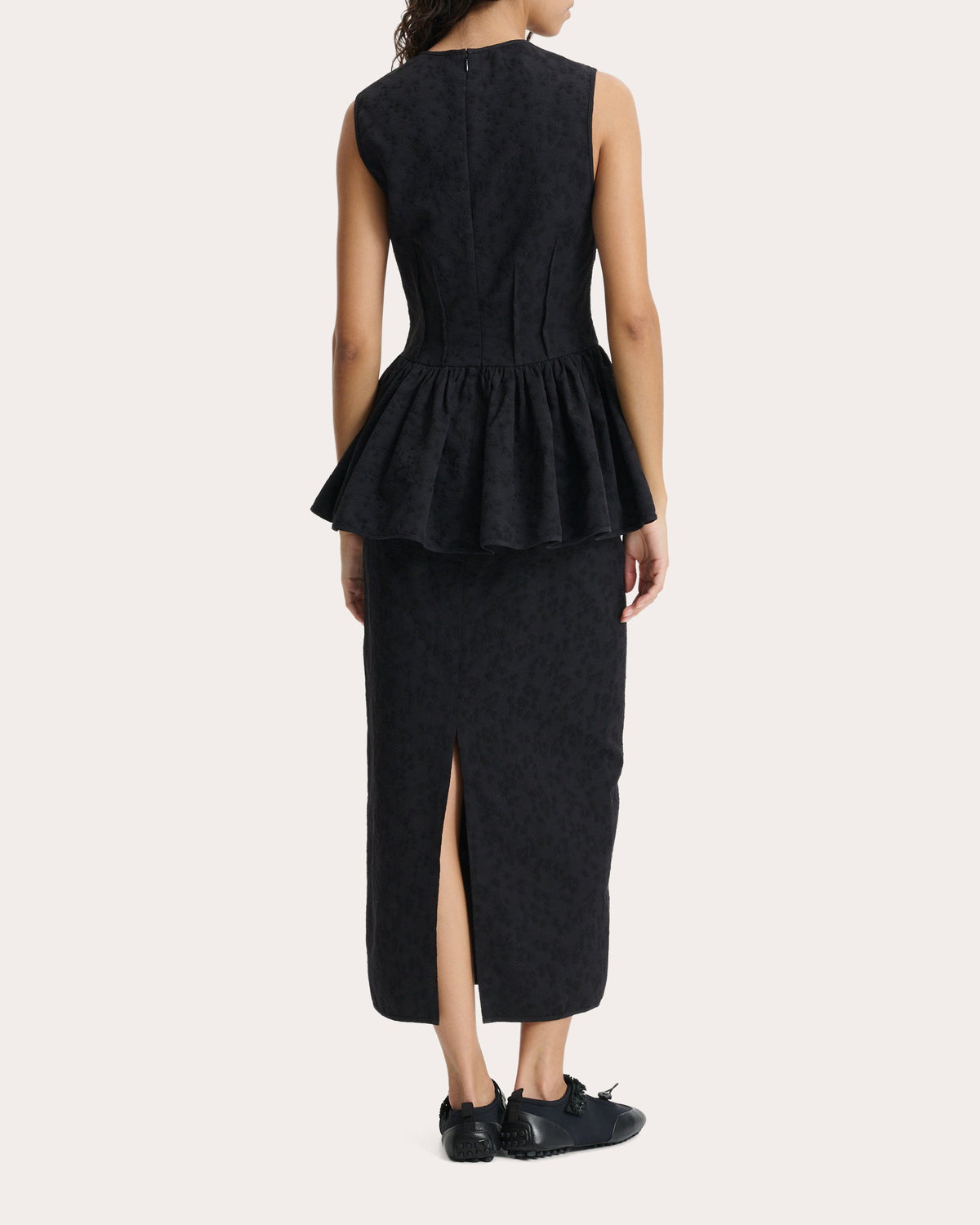 Daimi Eira Matelassé Boned Peplum Top