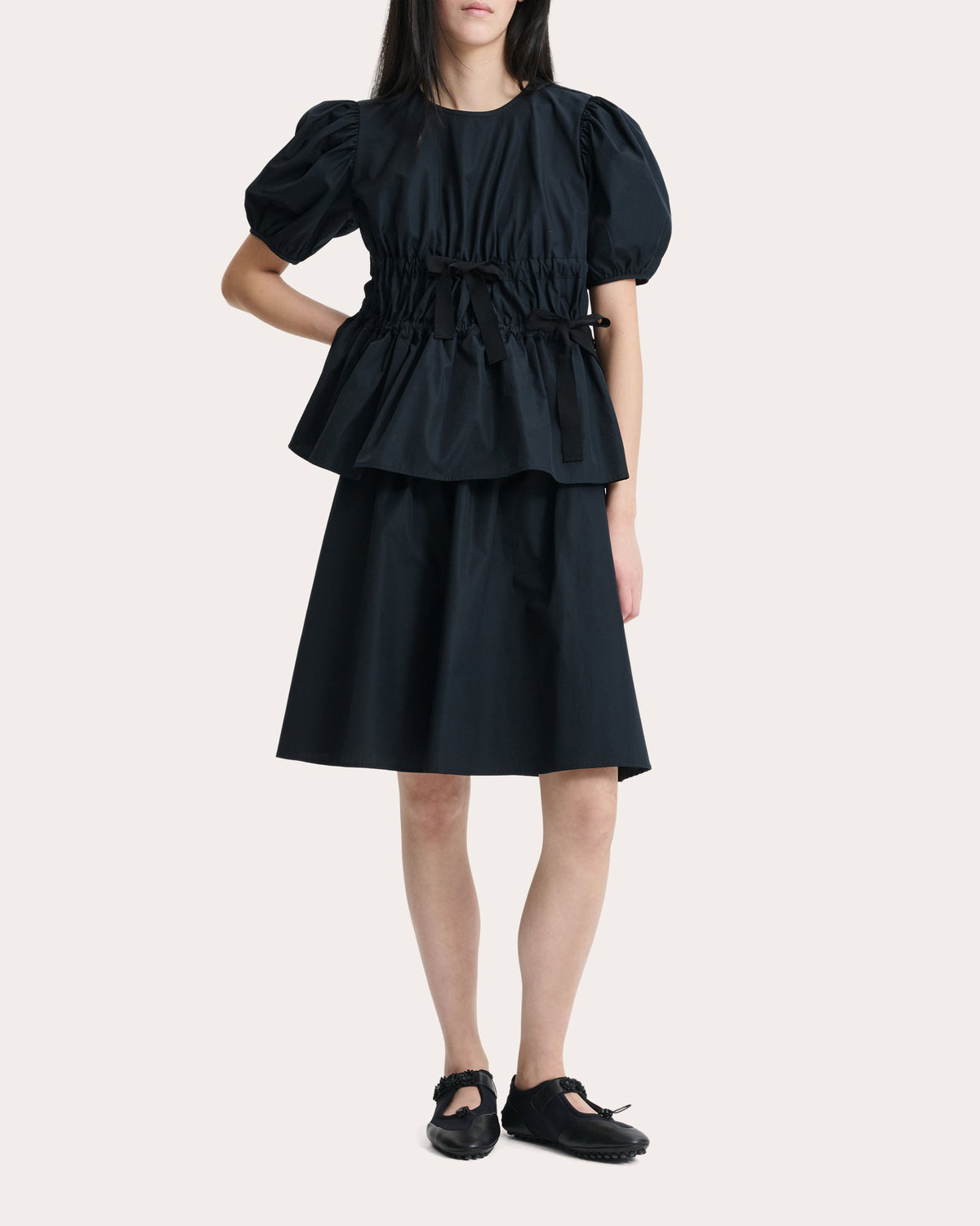 Freya Poplin Gathered Peplum Top