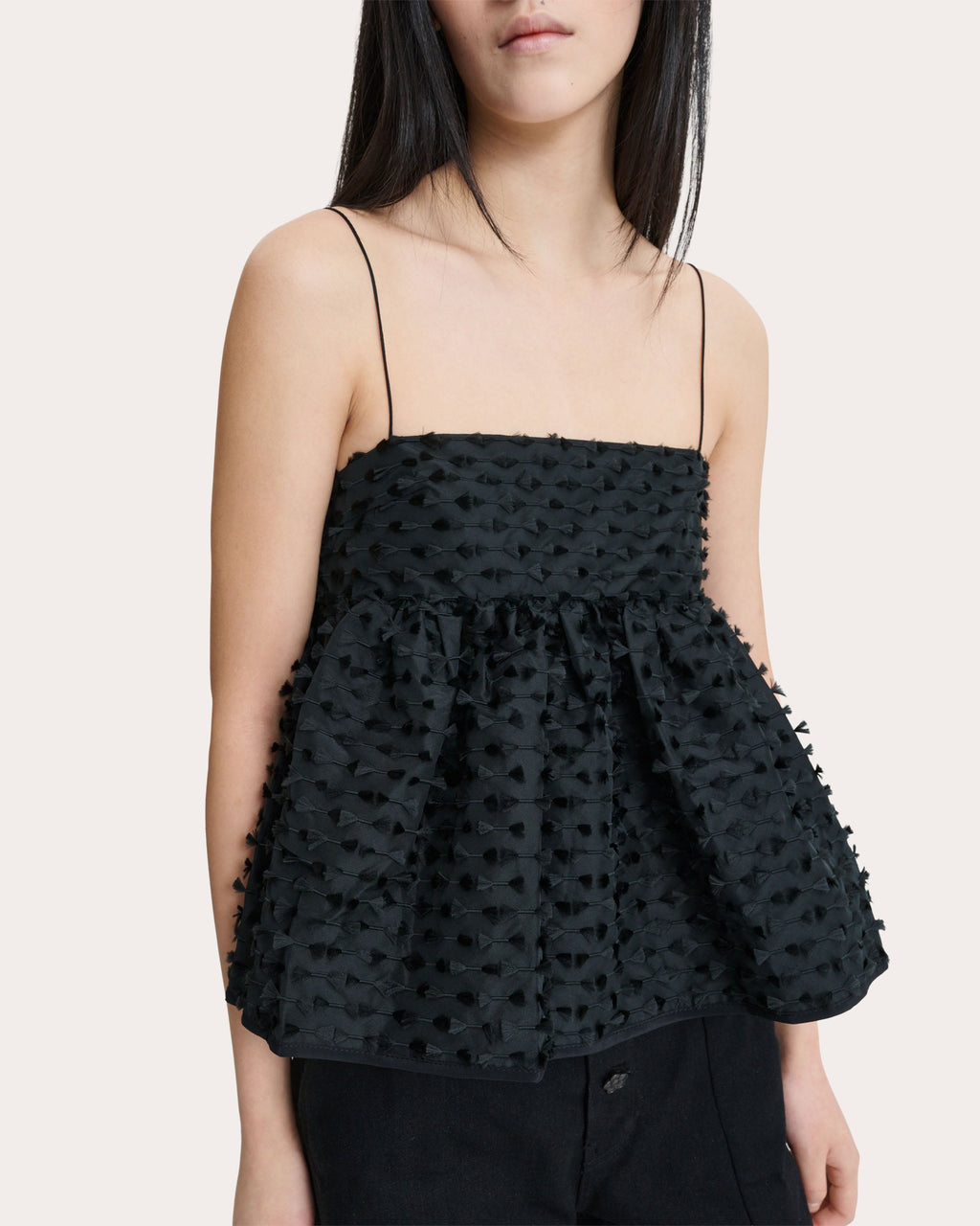 Babette Fiamma Fil-Coupé Peplum Top
