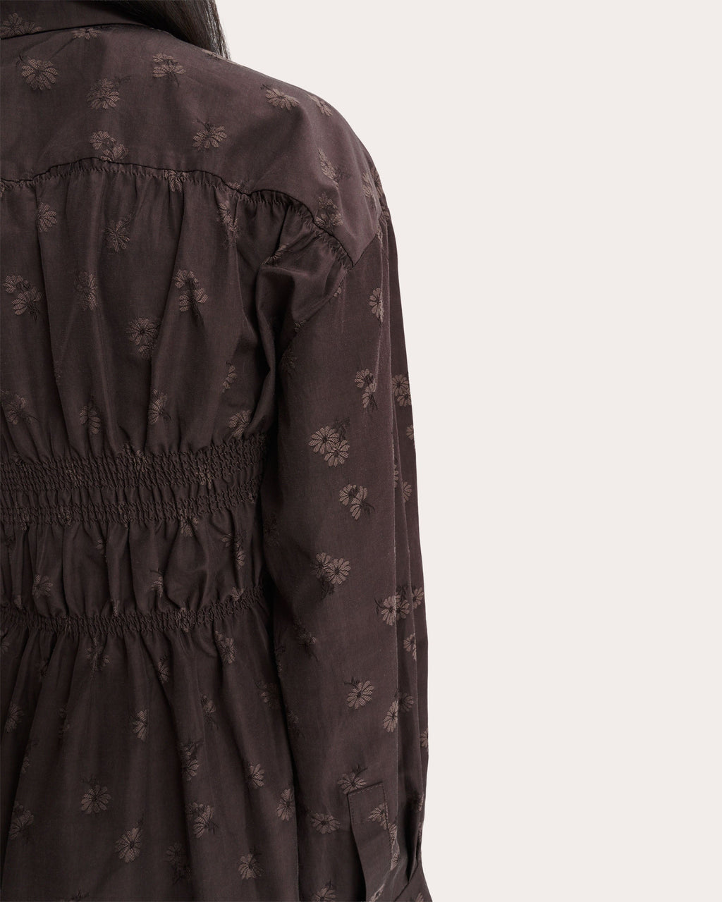 Braxton Ditsy Bellis Jacquard Ruched Shirt