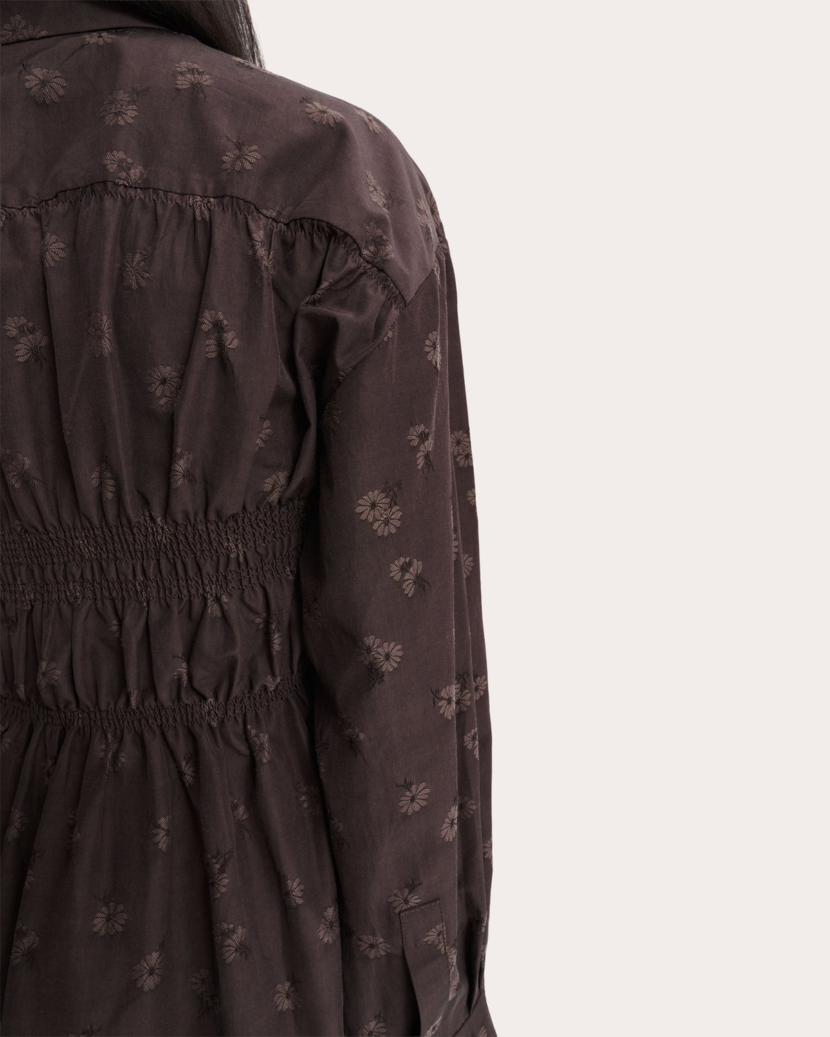 Braxton Ditsy Bellis Jacquard Ruched Shirt