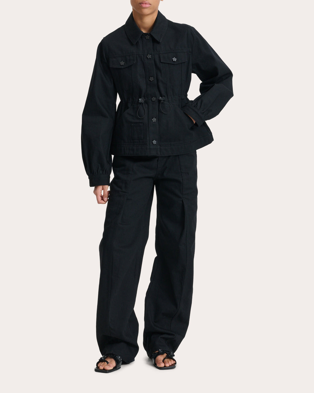 Candida Drawcord Peplum Denim Jacket