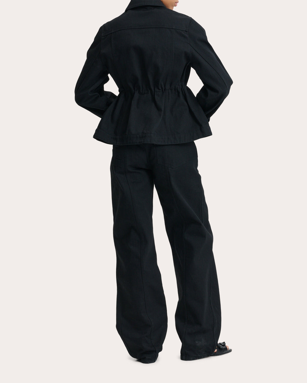 Candida Drawcord Peplum Denim Jacket