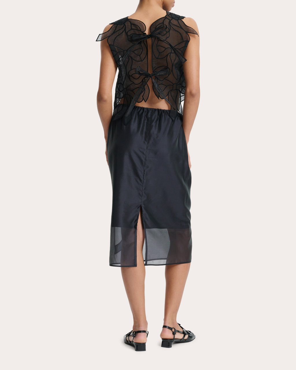 Bria Embroidered Organza Midi Skirt