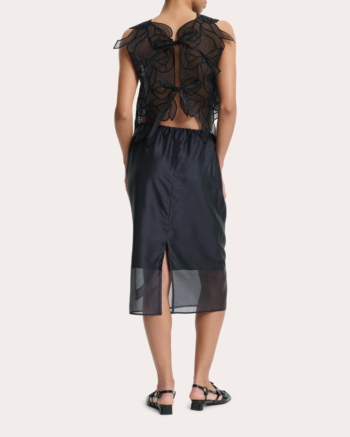 Bria Embroidered Organza Midi Skirt