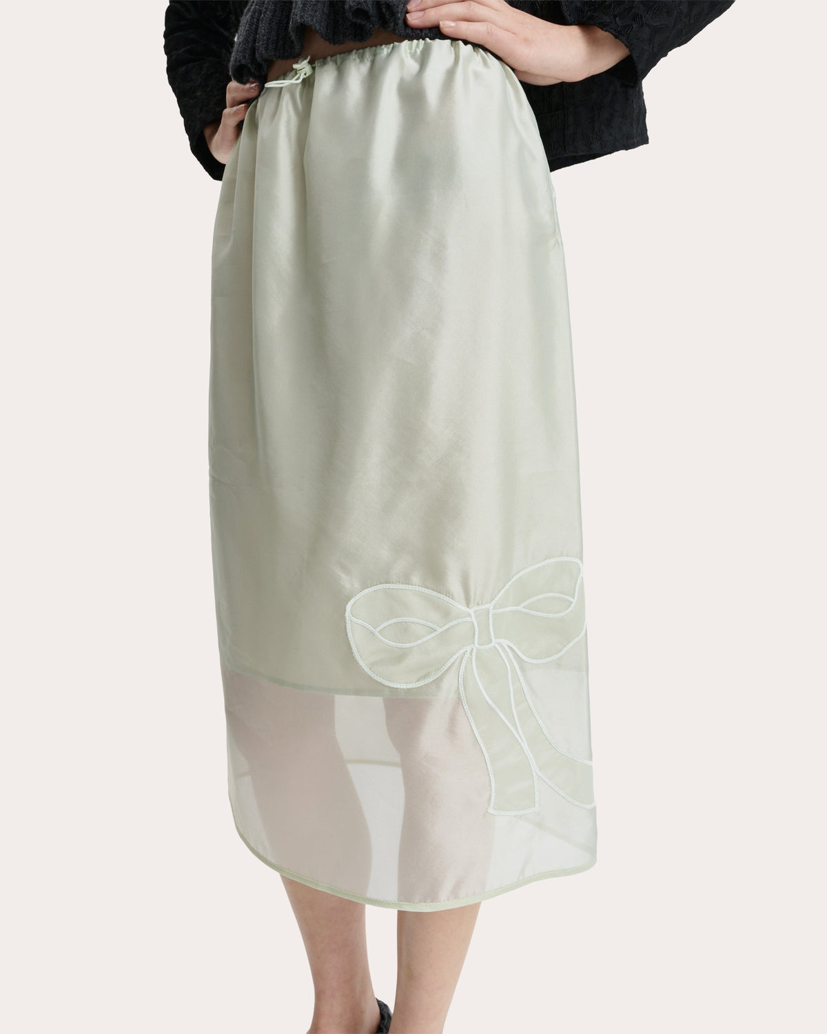 Bria Embroidered Organza Midi Skirt