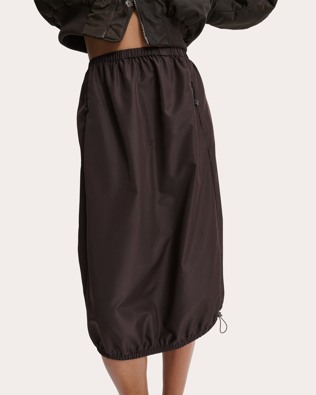 Fie Faille Drawcord Midi Skirt