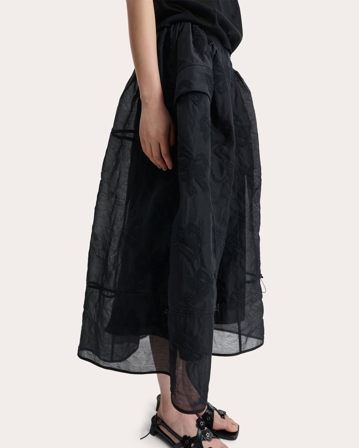 Fuana Papillon Matelassé Midi Skirt