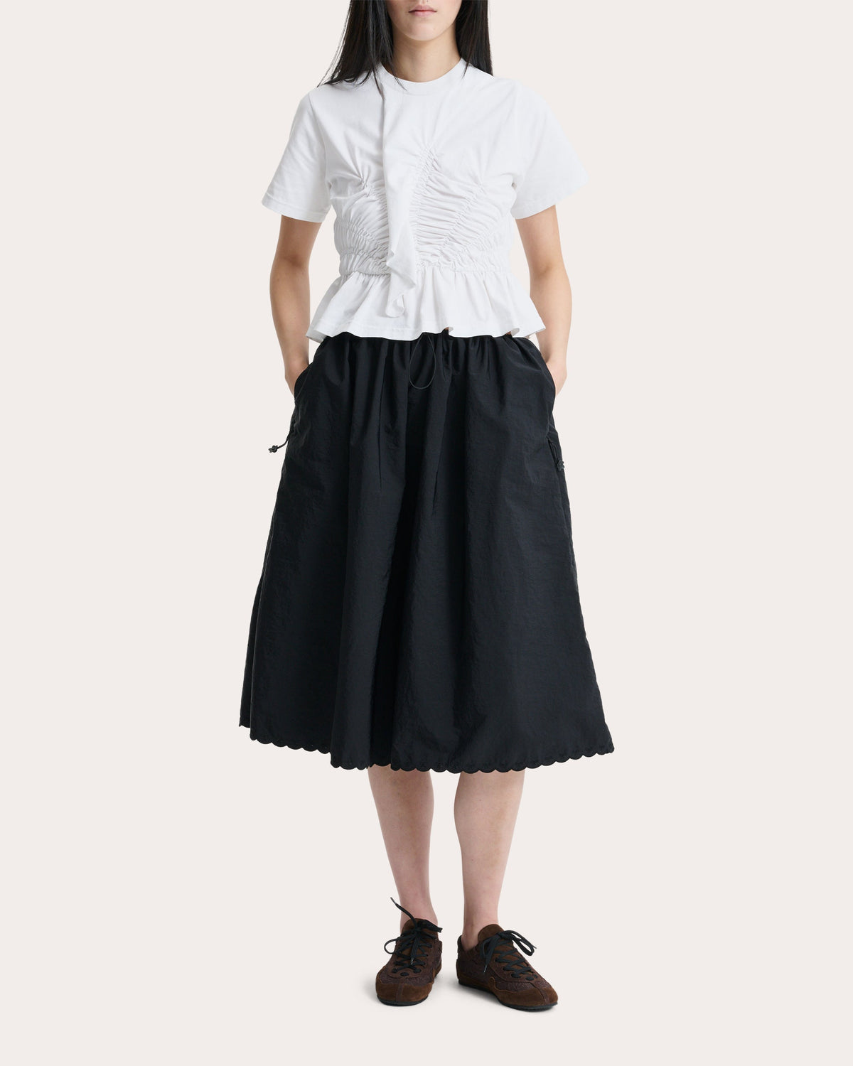 Ace Jersey Shirred Ruffle T-Shirt