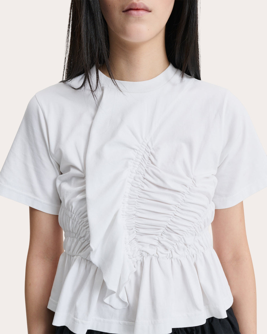 Ace Jersey Shirred Ruffle T-Shirt