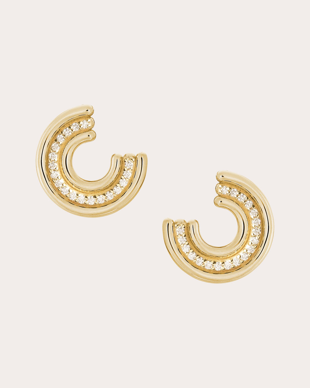 Diamond & 14k Gold Midi Revival Stud Earrings