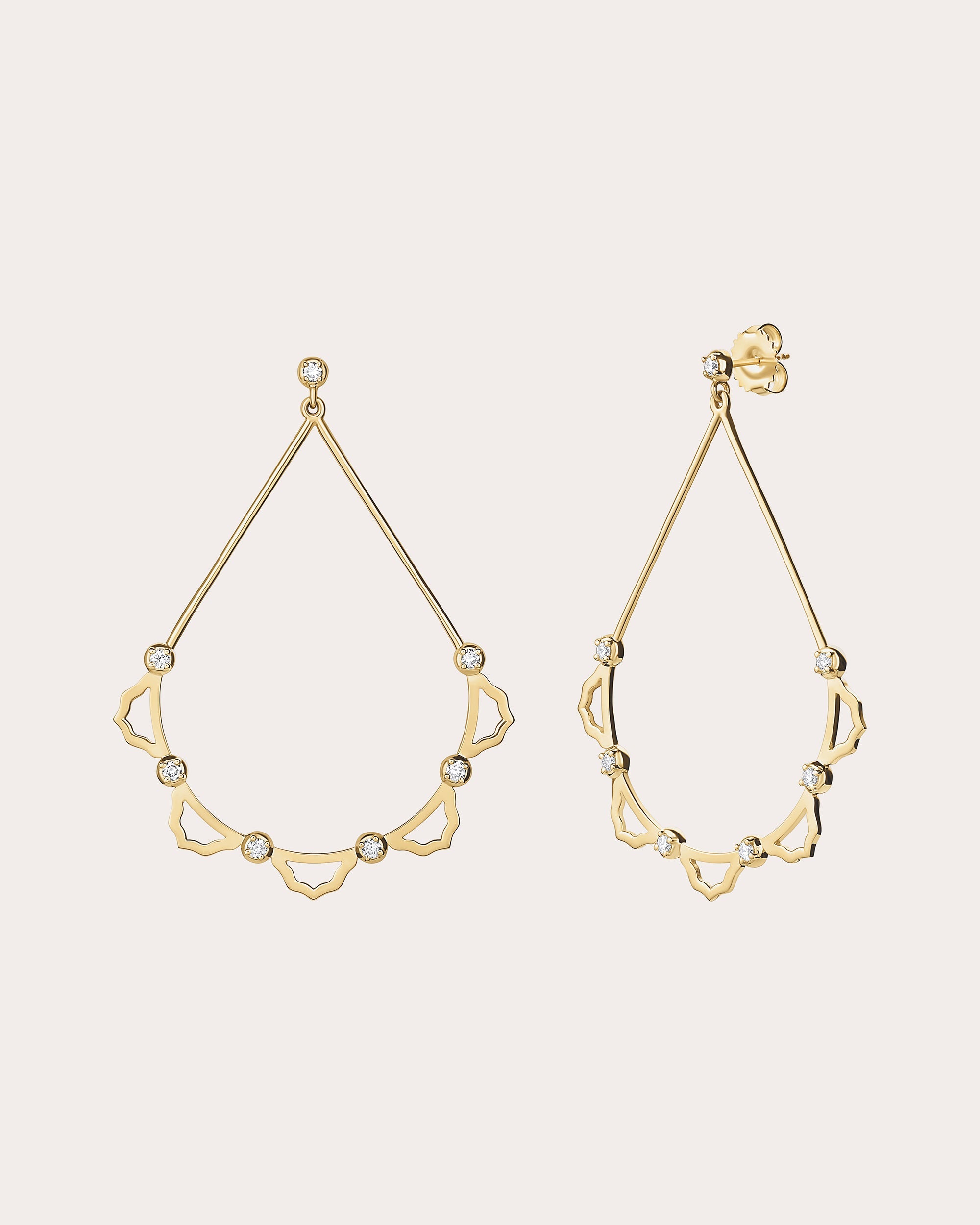 Palace 14K Gold Diamond Teardrop Drop Earrings