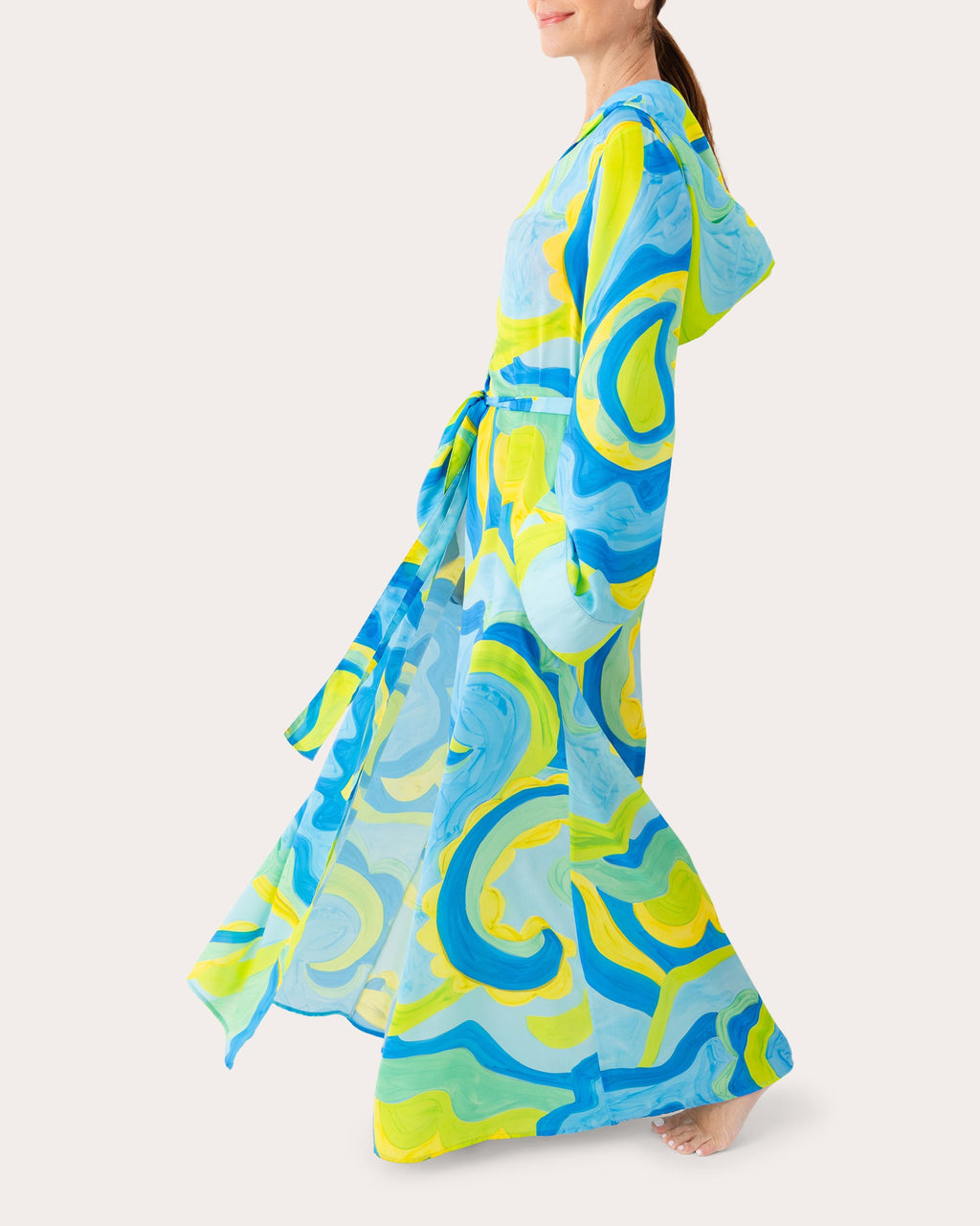 The Abaco Hooded Printed Kimono