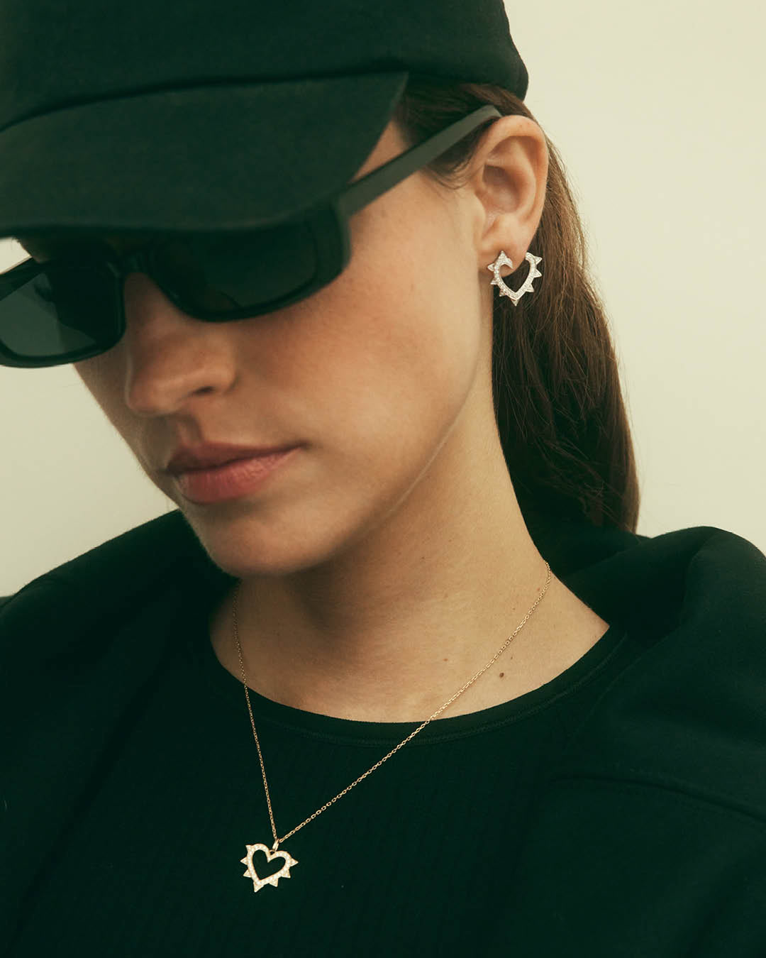Diamond & 18k Gold Rockaway Heart Drop Earring