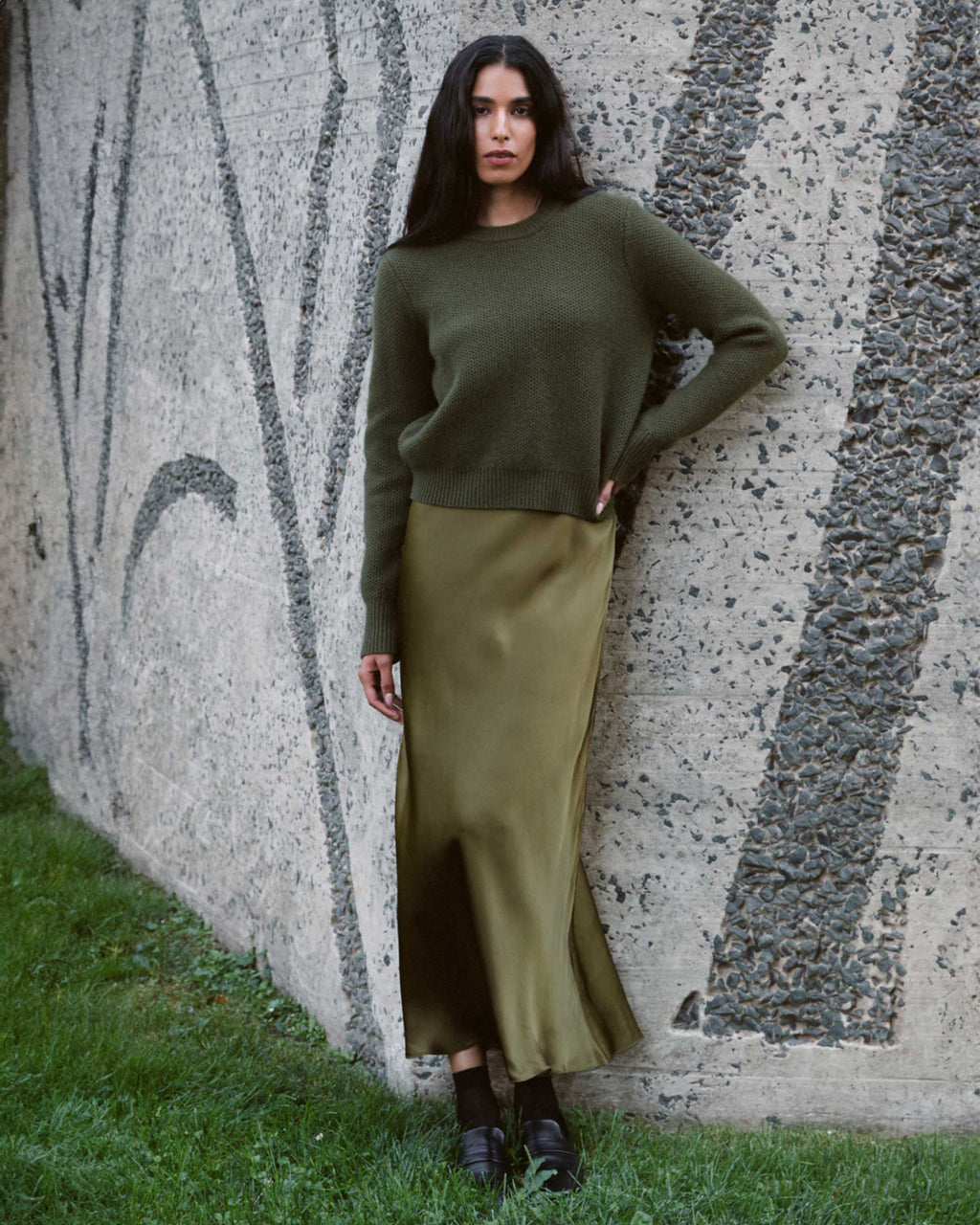 Bias-Cut Satin Maxi Dress