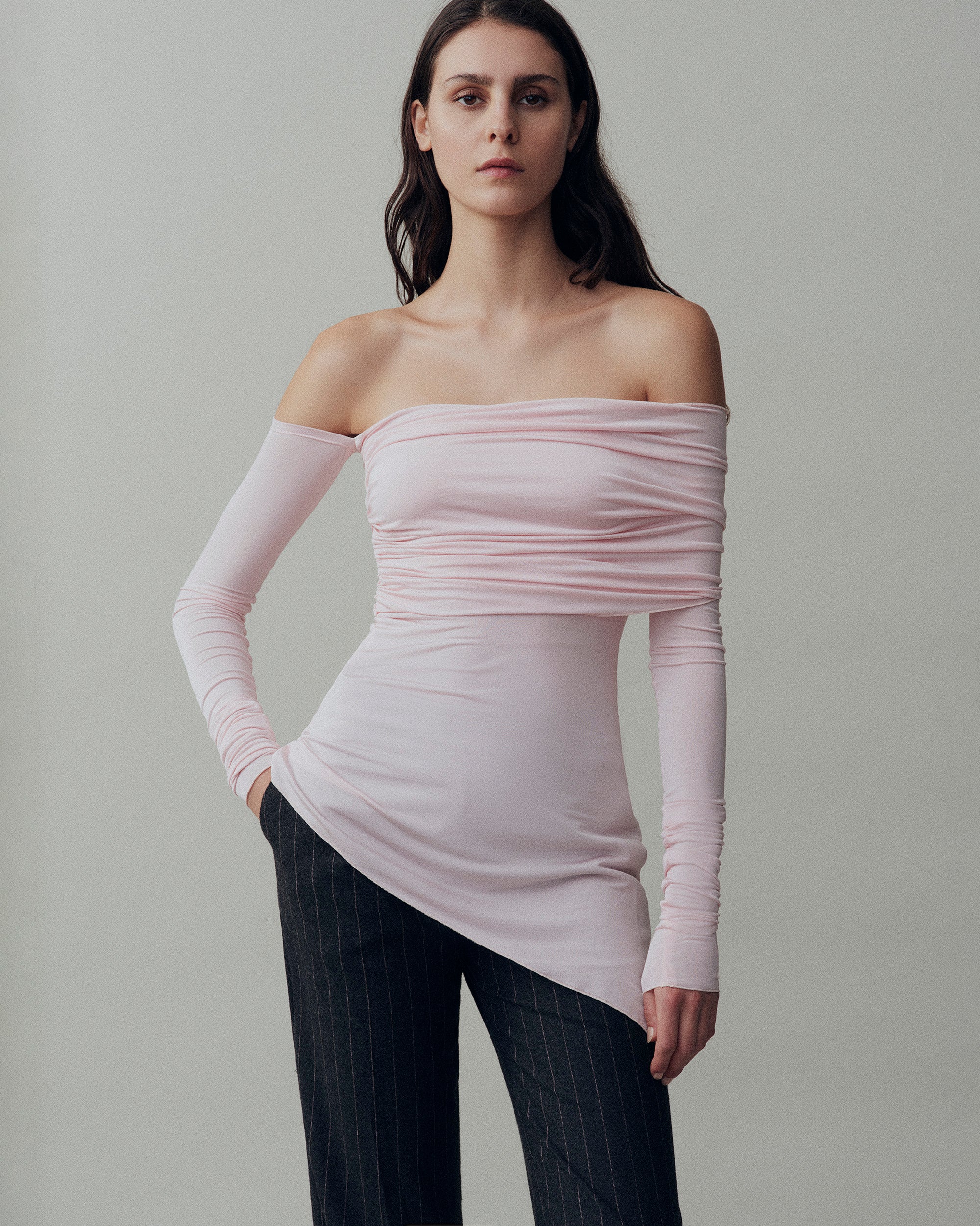 Jersey Draped Asymmetric Top