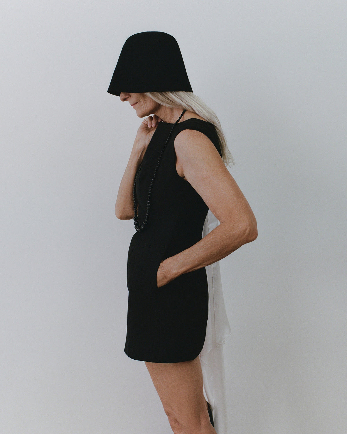 Kelli Wool Structured Boatneck Mini Dress