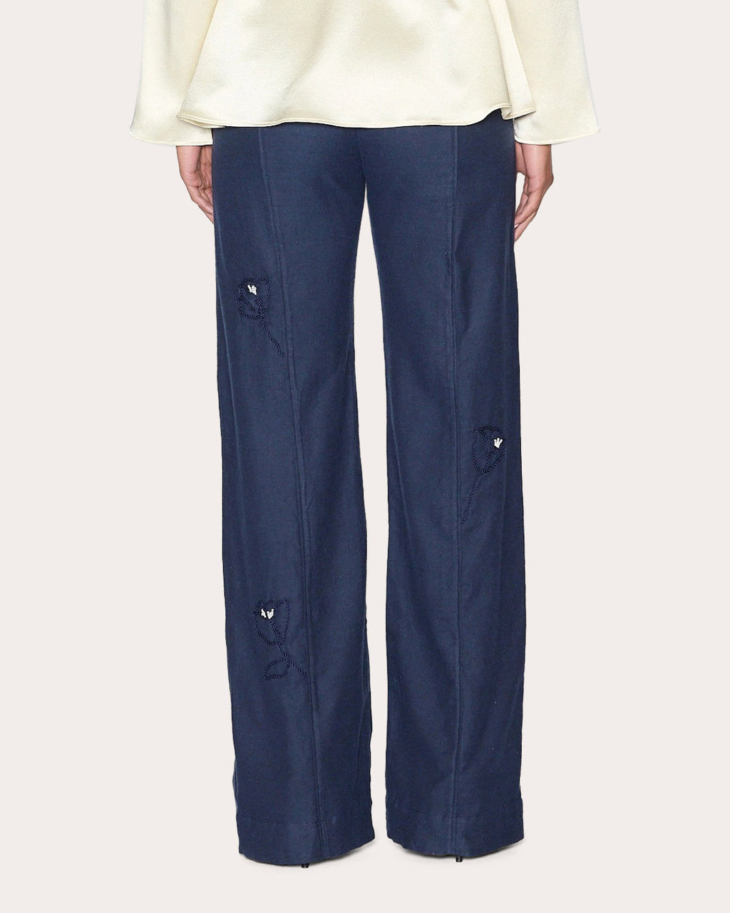 Intuition Embroidered Floral Straight-Leg Pants