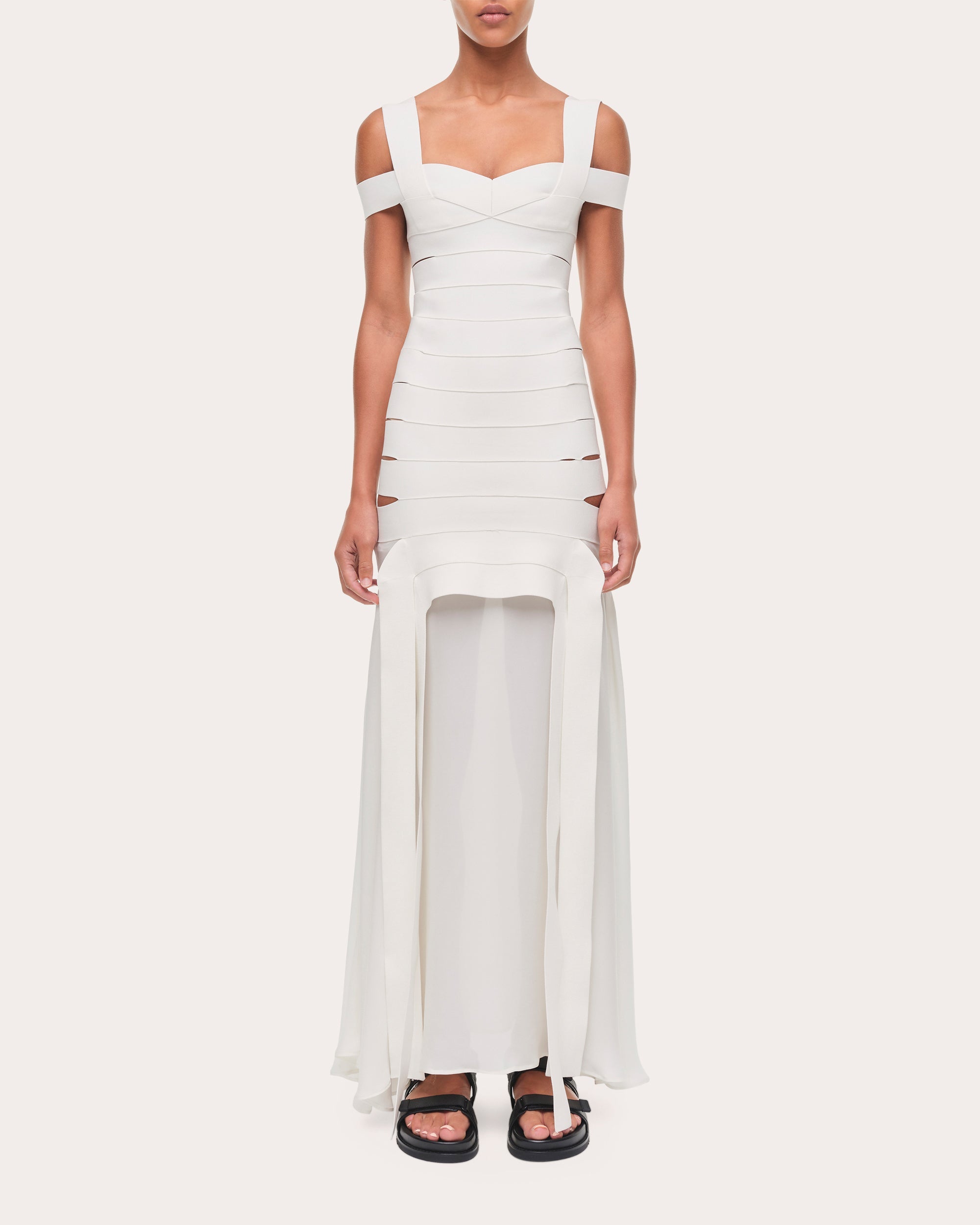 Callaway Bandage Knit Cutout Maxi Dress