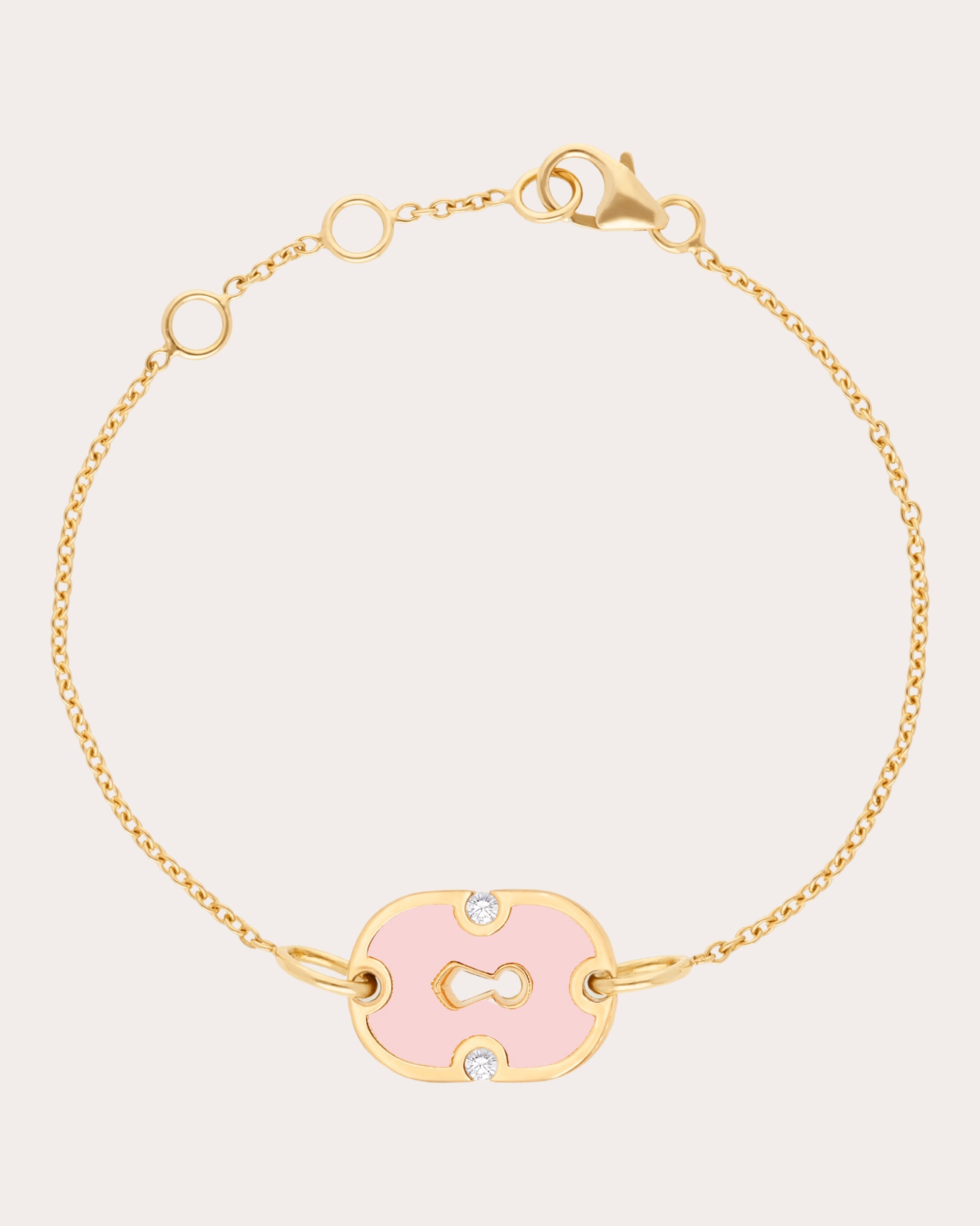 Pink Ceramic & Diamond 18k Gold Unlock Bracelet