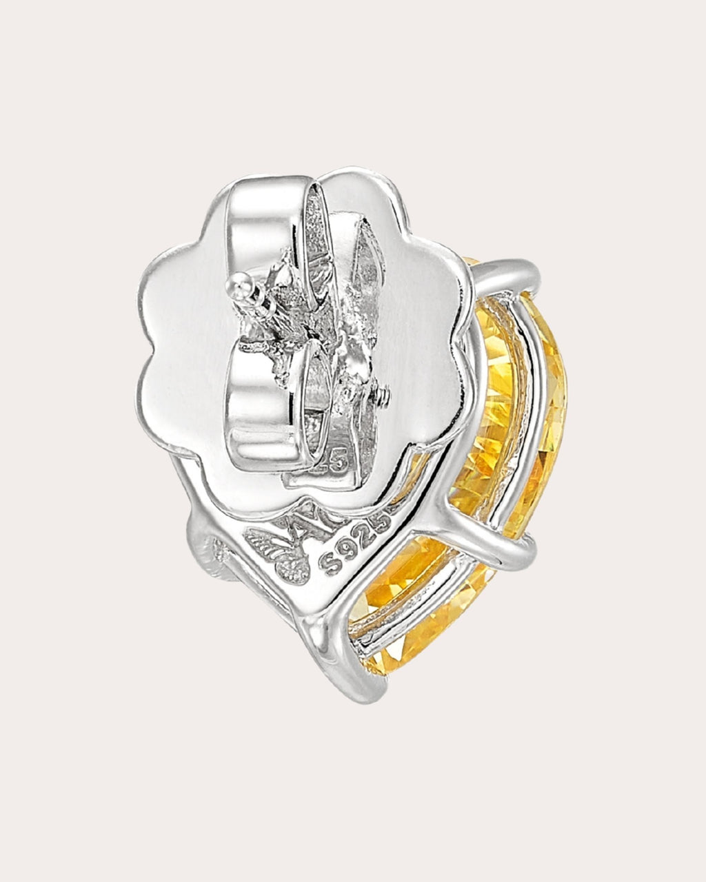 Canary Diamond Heart Stud Earrings