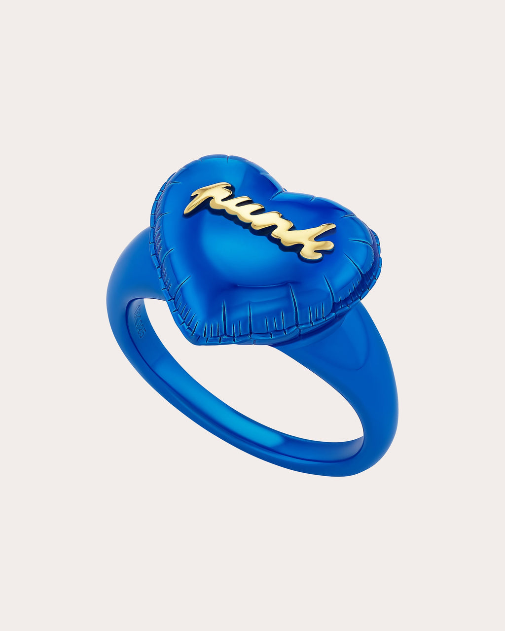 Arcade Blue Heart Balloon Signet Ring